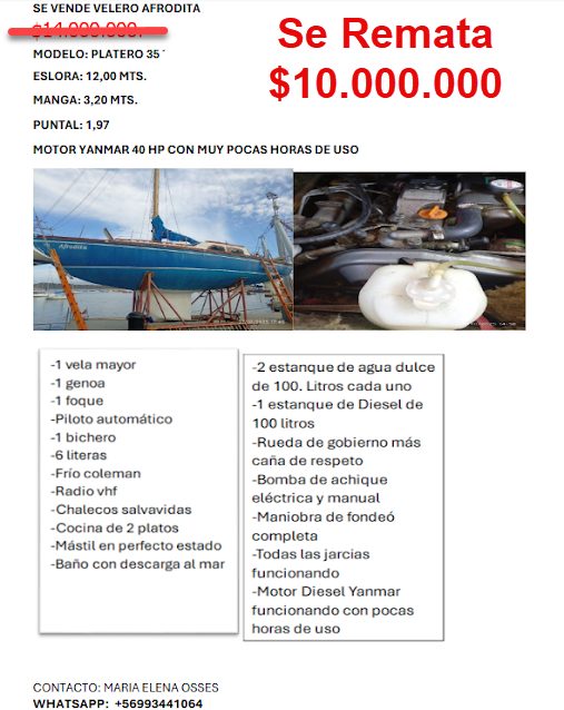 Se Vende Velero AFRODITA